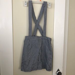 Forever 21 Black and White Plaid Overal Skirt